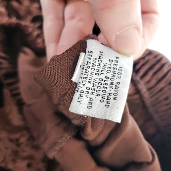 CP Shades Pants Womens Large Brown Crushed Velvet Pull On Elastic Waist Lounge - Picture 10 of 12